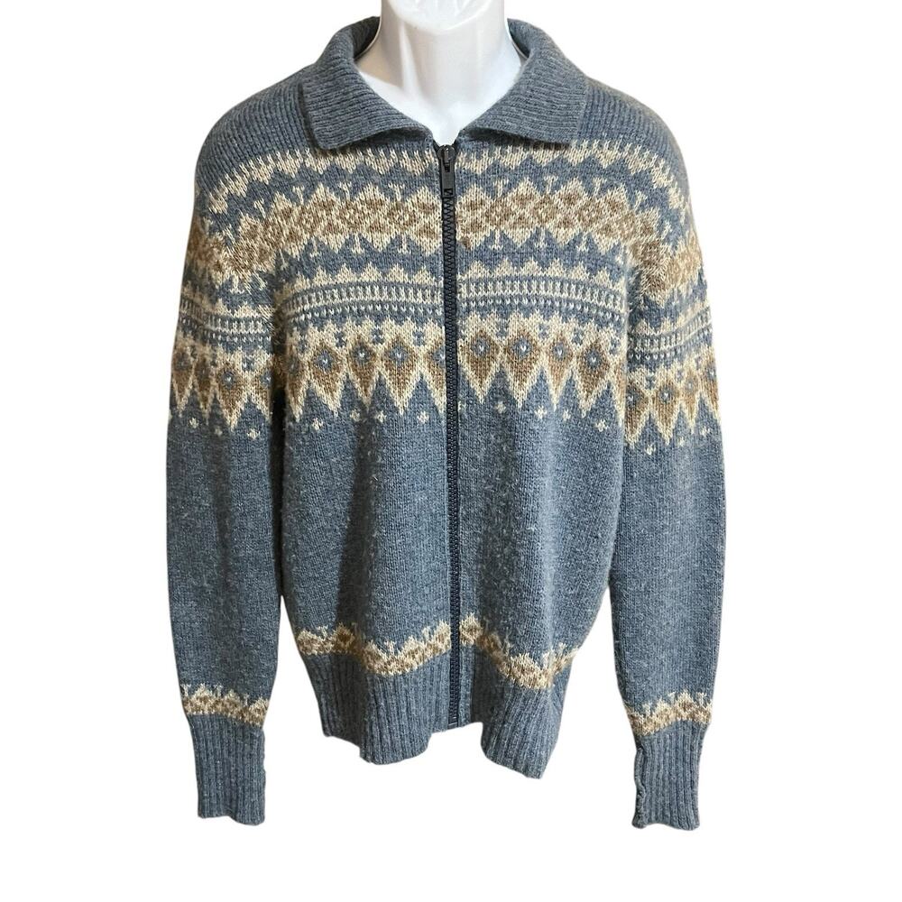 Furst Men's M zip woolblend denmark made scandinavian design full zip sweater